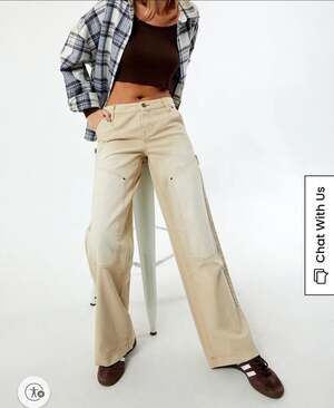 Pacsun Beige high Rise Baggy Carpenter Jeans
